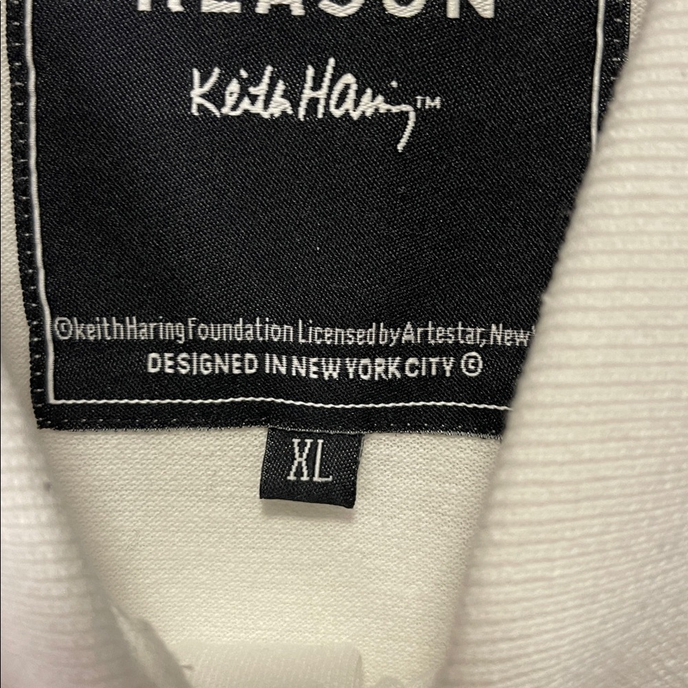 Reason Men's White Polo Shirt with Heart Patch - Picture 4 of 7